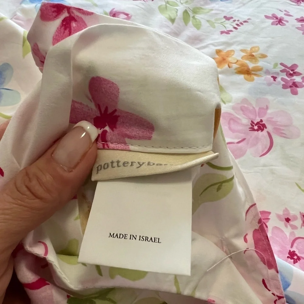 Pottery Barn Kids | Floral Twin Duvet Cover | Button Close | Pink Cabbage Roses